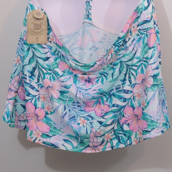 True Craft Tropical Floral Printed Tankini Swim Top - Picture 7 of 11